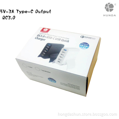 bestsellers in china 60W qualcomm quick charge 3.0 + 3A Type-C multiple USB Wall Charger Adapter devices